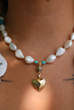 AMORE NECKLACE // PEARL, PREHNITE + TURQUOISE