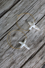 CROSS PEARL + GOLD EARRINGS