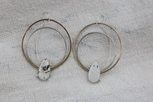 WHITE BUFFALO + MIXED METAL HOOP EARRINGS