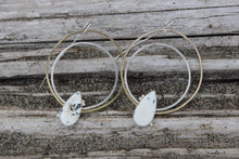 WHITE BUFFALO + MIXED METAL HOOP EARRINGS