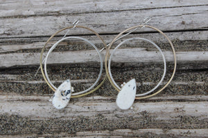 WHITE BUFFALO + MIXED METAL HOOP EARRINGS