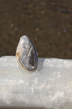 COASTLINE RING // LACE AGATE + SILVER // SIZE 7