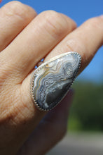 COASTLINE RING // LACE AGATE + SILVER // SIZE 7