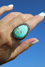 ROYSTON TURQUOISE + SILVER RING // SIZE 8.5