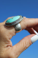 ROYSTON TURQUOISE + SILVER RING // SIZE 8.5