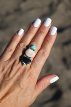 CALYPSO RING // TURQUOISE, WHITE BUFFALO, FIRE OPAL + SILVER