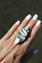 MERMAID SOUL RING // WHITE BUFFALO, OPAL, TURQUOISE, TOURMALINE, COWRIE SHELL, SILVER + GOLD