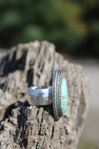 ROYSTON TURQUOISE + SILVER RING // SIZE 8.5