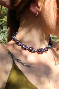 PURPLE BAROQUE PEARL NECKLACE