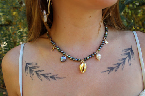 THE MIDNIGHT MERMAID CHARM NECKLACE