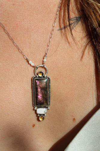OCIE NECKLACE // LABRADORITE, CITRINE + SILVER