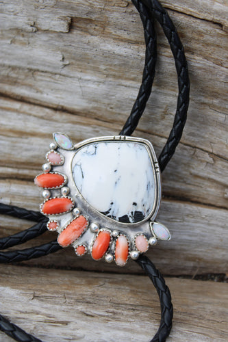 BELLE FEMME BOLO // WHITE BUFFALO, PINK CORAL, OPAL + SILVER