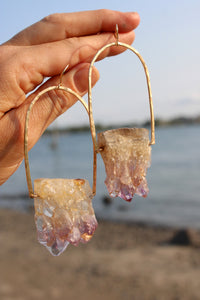 AMETHYST CRYSTAL EARRINGS