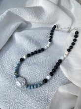 LUCIA NECKLACE // BLACK ONYX, BLUE OPAL, FRESHWATER PEARL + SILVER