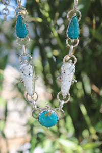GLACIER NECKLACE // TURQUOISE, WHITE BUFFALO + SILVER