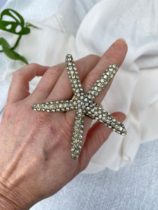 VINTAGE STARFISH RING WITH STRETCH BAND // SIZE 7-11