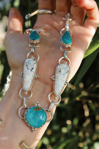 GLACIER NECKLACE // TURQUOISE, WHITE BUFFALO + SILVER