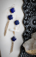 INDIGO EARRINGS // LAPIS LAZULI, PEARL + SILVER