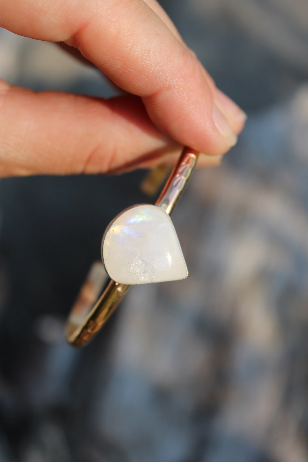 MOONSTONE + GOLD CUFF