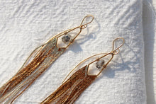 TIBETAN QUARTZ GOLD TASSEL EARRINGS