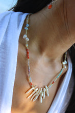 MAZU NECKLACE // OPAL, PEARL, AGATE, MOTHER OF PEARL, AMAZONITE + PHOSPHOSIDERITE