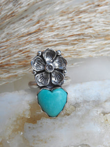 WILD HEART RING // TURQUOISE + SILVER // SIZE 5.75