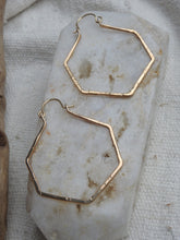 {MADE TO ORDER} GOLD HEXAGON EARRINGS