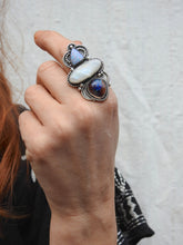 ALVYNA RING // COOBER PEDY OPAL, MOONSTONE, BOULDER OPAL + SILVER // SIZE 8.5